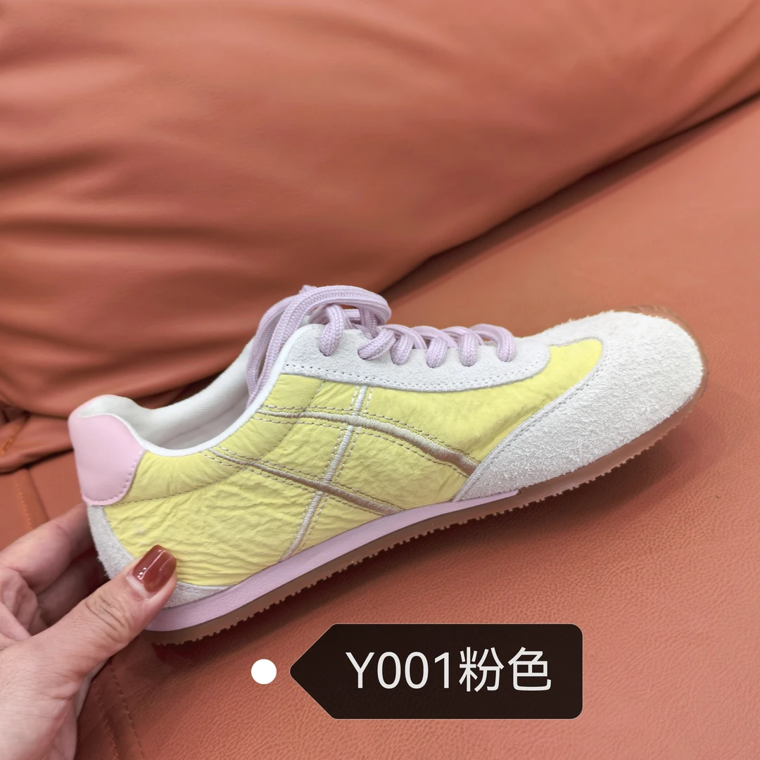 轻便情侣系带夏季运动鞋低帮内增高时尚休闲鞋德训鞋粉色鞋百搭