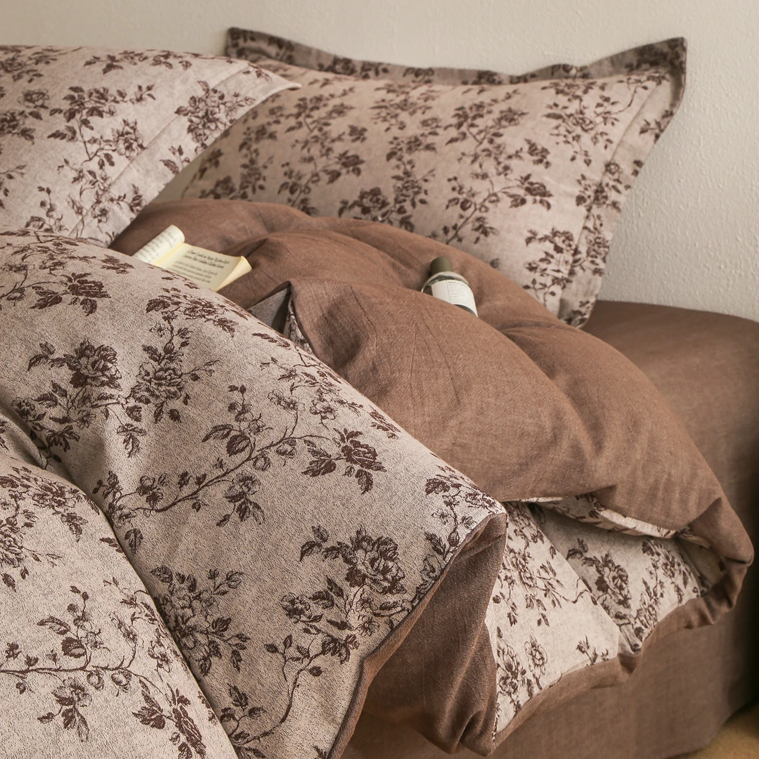 A类纯棉床上四件套中古风美拉德全棉提花轻奢床品被套床单三件套