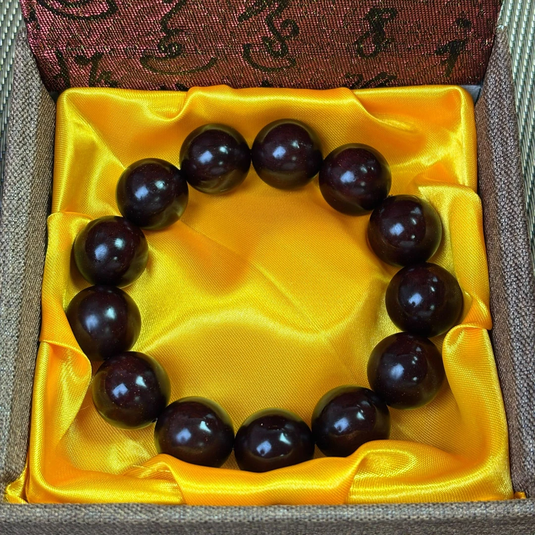 小叶紫檀老料1.8*13颗单圈手串
