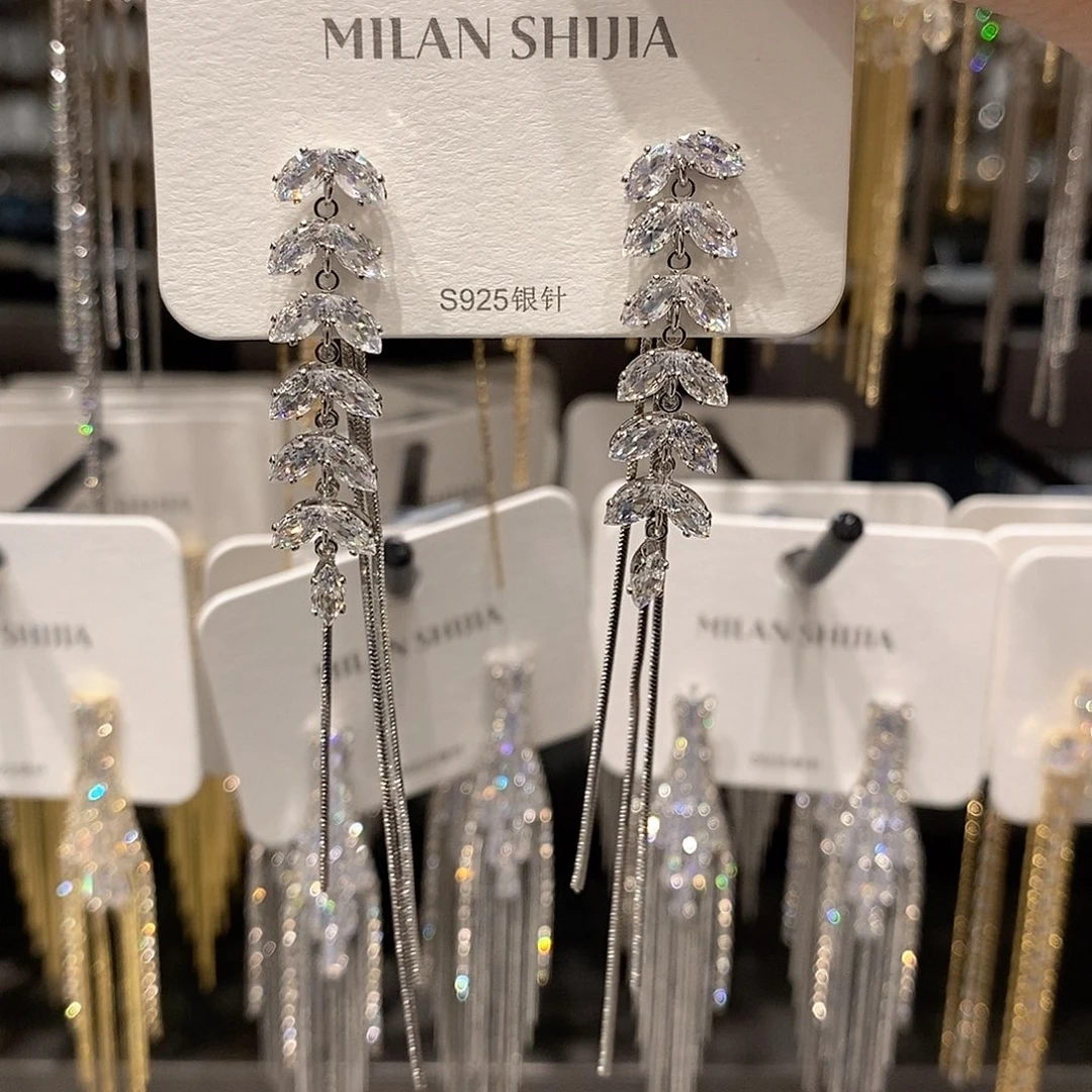 铜合金925银银色麦穗流苏