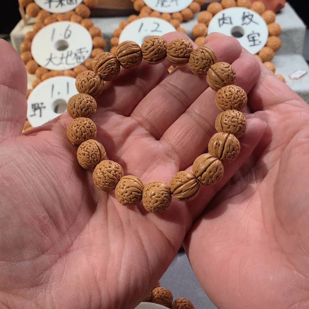 桃核手串牧*15野生满脸花桃核