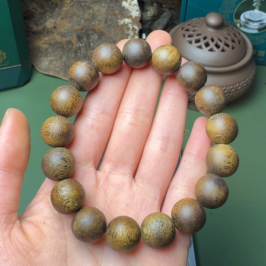 沉香手串@*森海南老白棋树心油老料14.7克