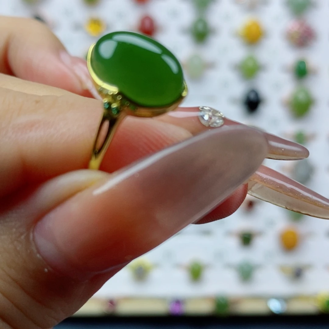 银S925镶嵌戒指和田玉