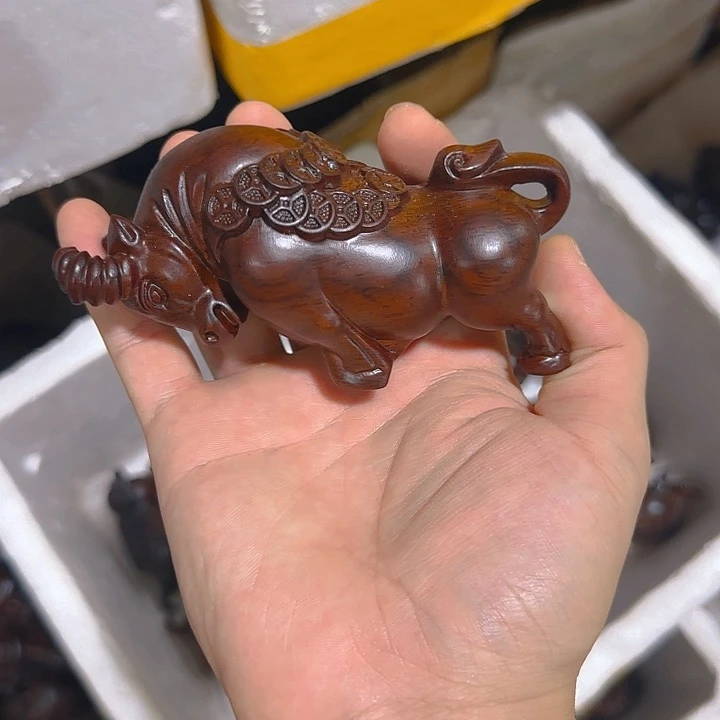 木黑檀木12金钱牛一只