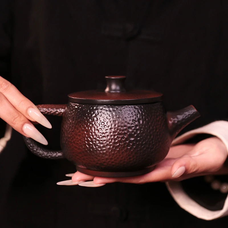 云南紫陶全手工锤纹汉瓦壶凤鸣壶高档家用茶具