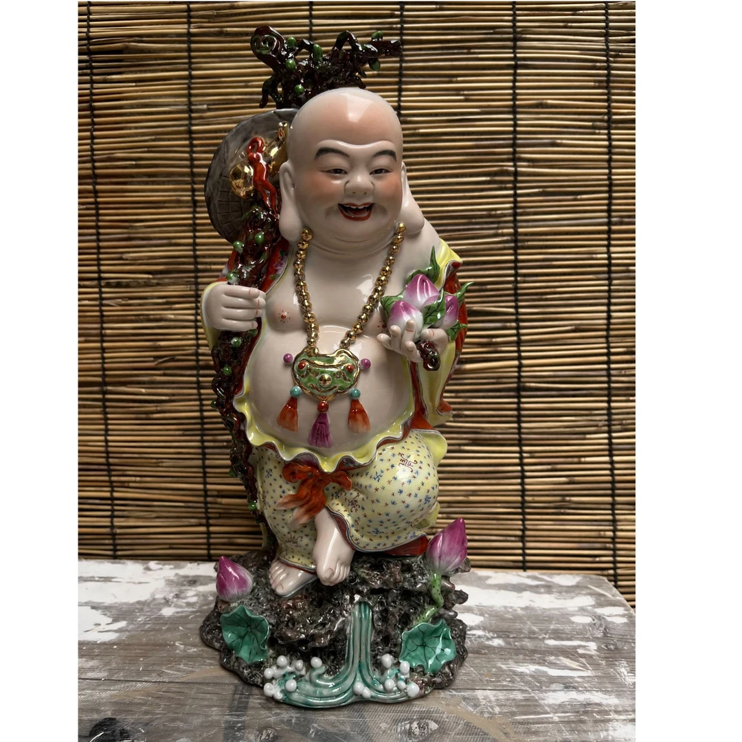 招财如意弥勒佛景德镇雕塑瓷大肚佛笑佛布袋罗汉公司店铺纳福摆件