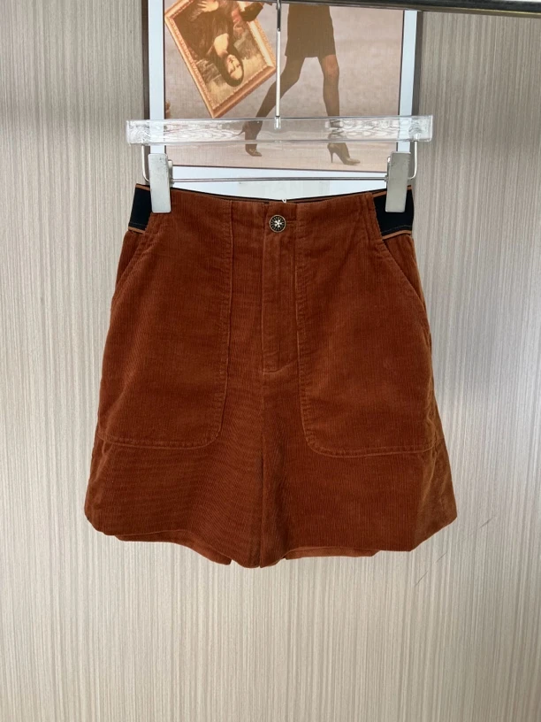 7984品牌撤柜fg女装秋冬款灯芯绒短裤