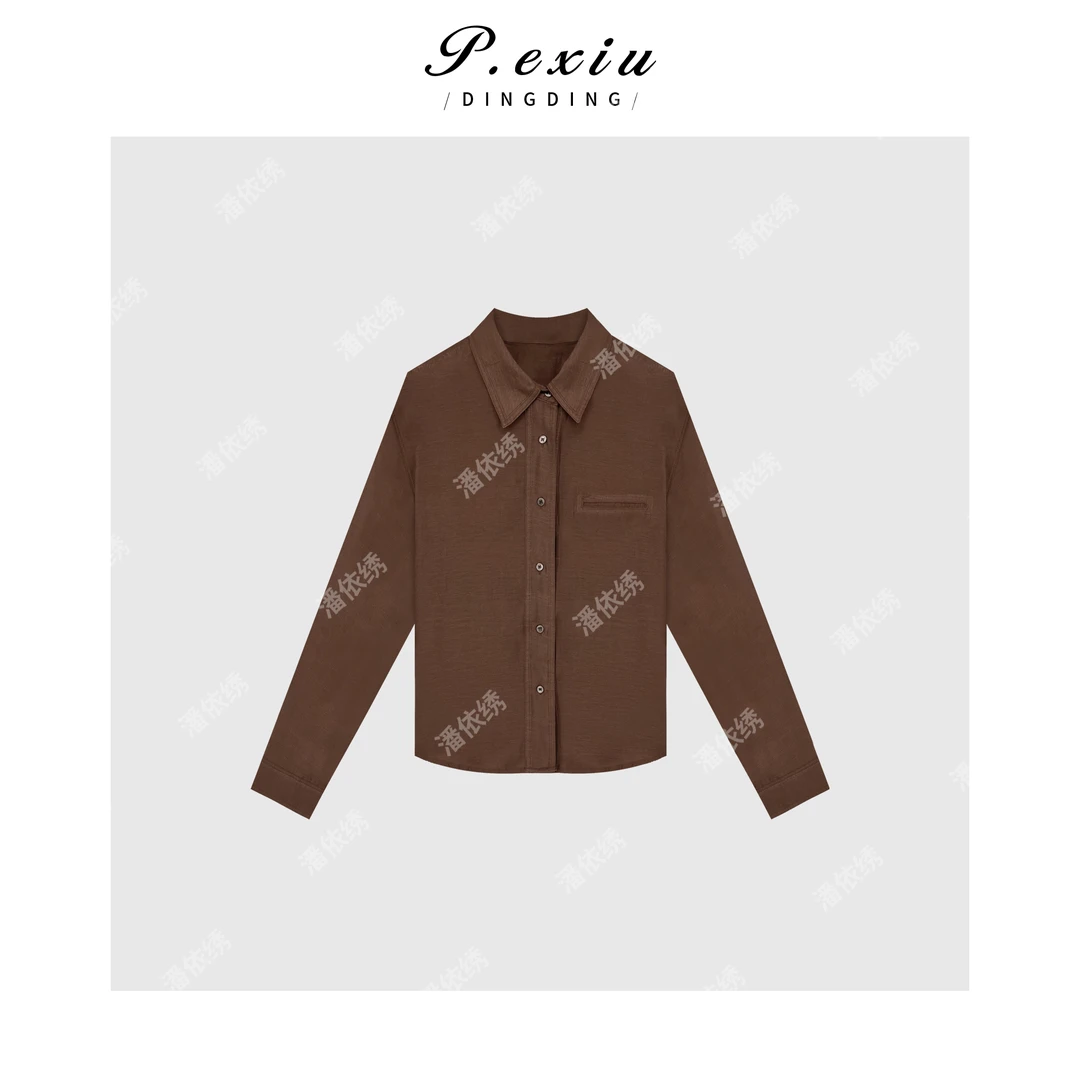 韩系极简高级长袖衬衫Q6783