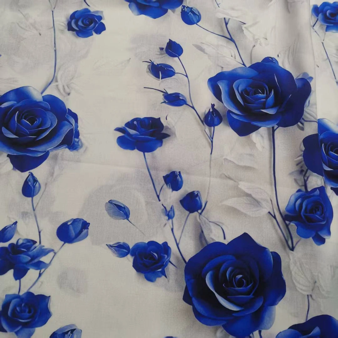 兰玫瑰）棉绸布料，柔软透气丝滑亲肤，连衣裙旗袍