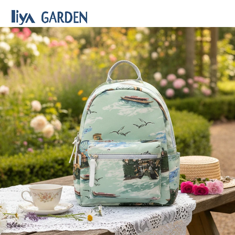 LiyaGarden原创百搭轻便休闲学生碎花双肩包ins