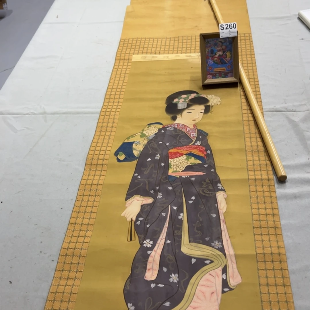 国画方*手绘临摹人物挂轴