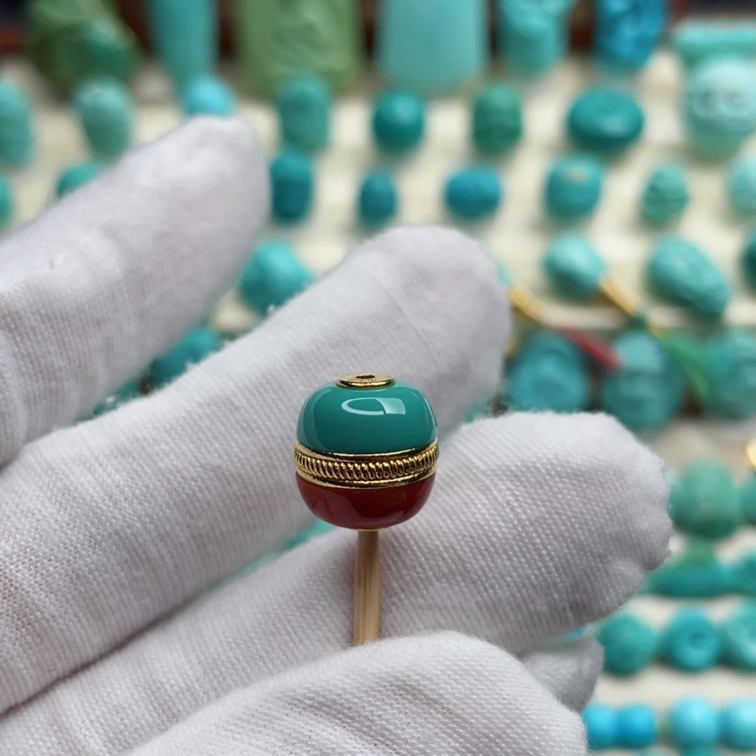 18K金镶嵌绿松石珠宝奇石