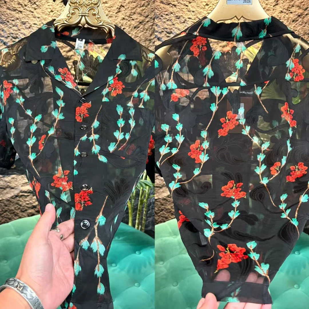 【轻奢】男士古巴领夏季休闲衬衣短袖衬衫百搭潮流网红上衣男款