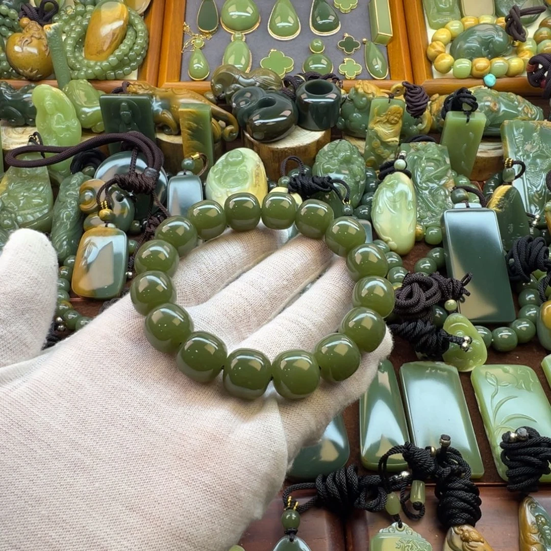 岫岩老玉（透闪石质玉）未镶嵌手链