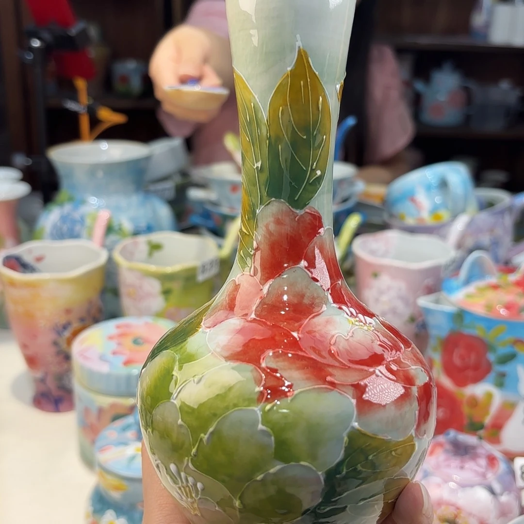 瓷片景德镇手绘高温釉下彩陶瓷茶具