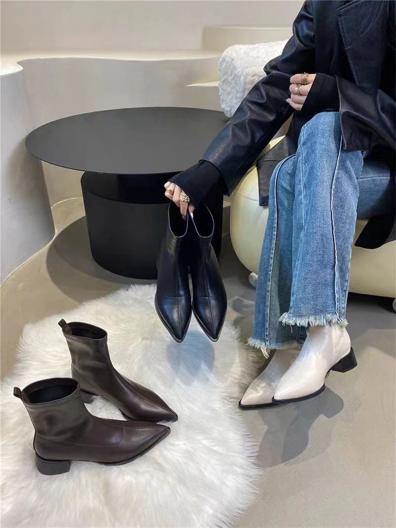 850-913气质娜美严选时尚新款靴子品质靴子女长筒靴短靴尖头高跟