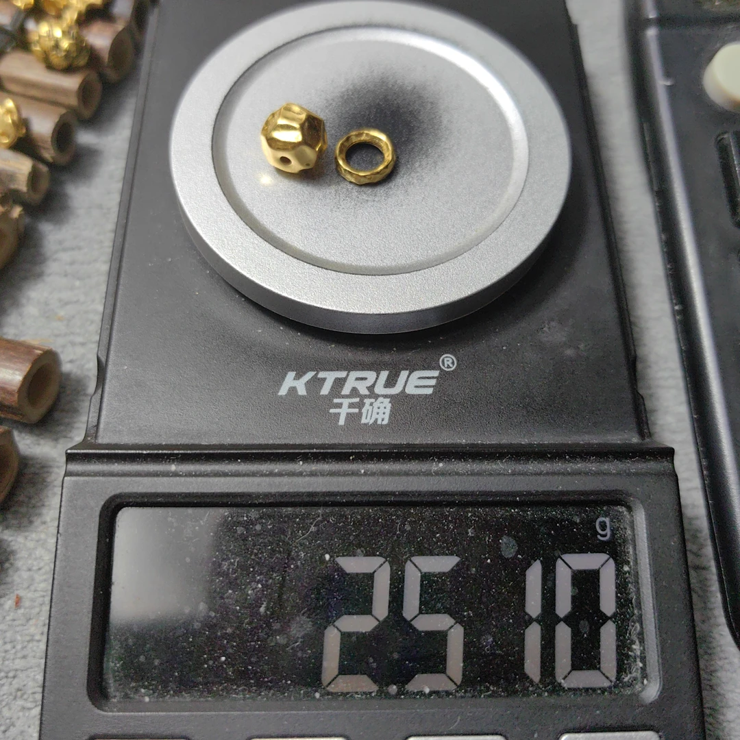 足金999无相金珠卡环黄金文玩配饰