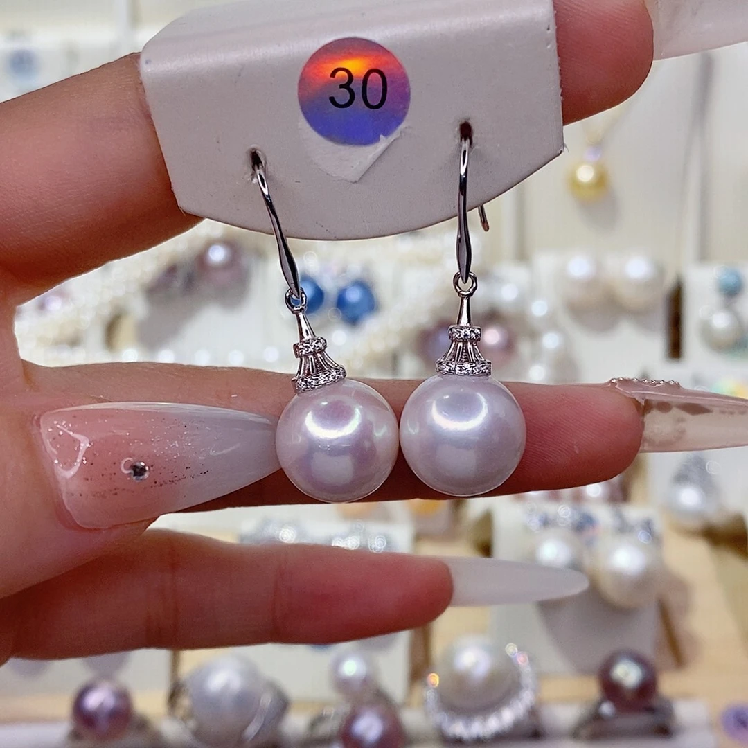 淡水珍珠银S925镶嵌耳饰12➕