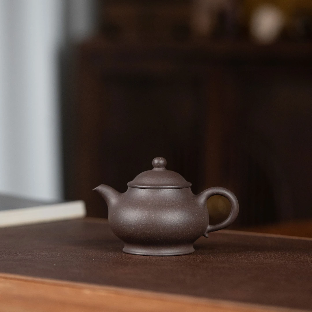 【利贞l潘壶】原矿天青紫泥 约120cc 手工制 紫砂壶 茶具LZ