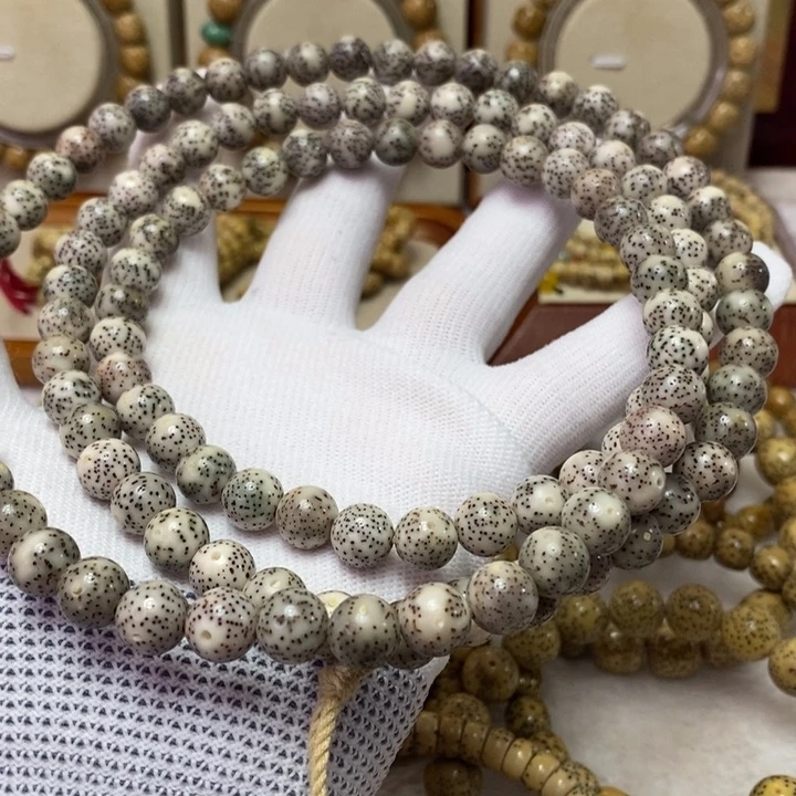 星月菩提吊坠石玉9糯冰正圆长串