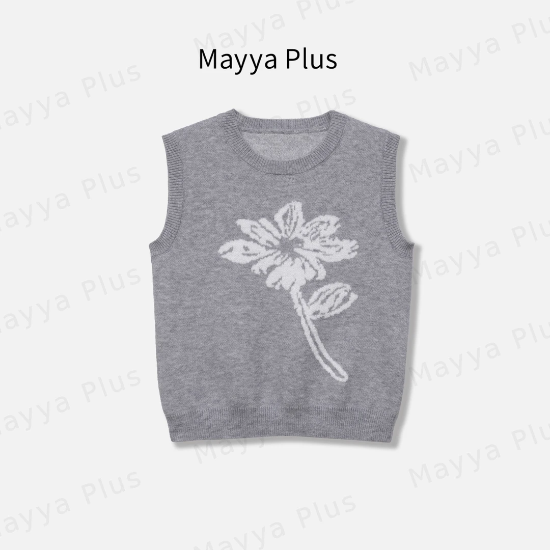 【拾花归】Mayya Plus麦芽定制轻奢气质显瘦百搭款针织上衣32516056