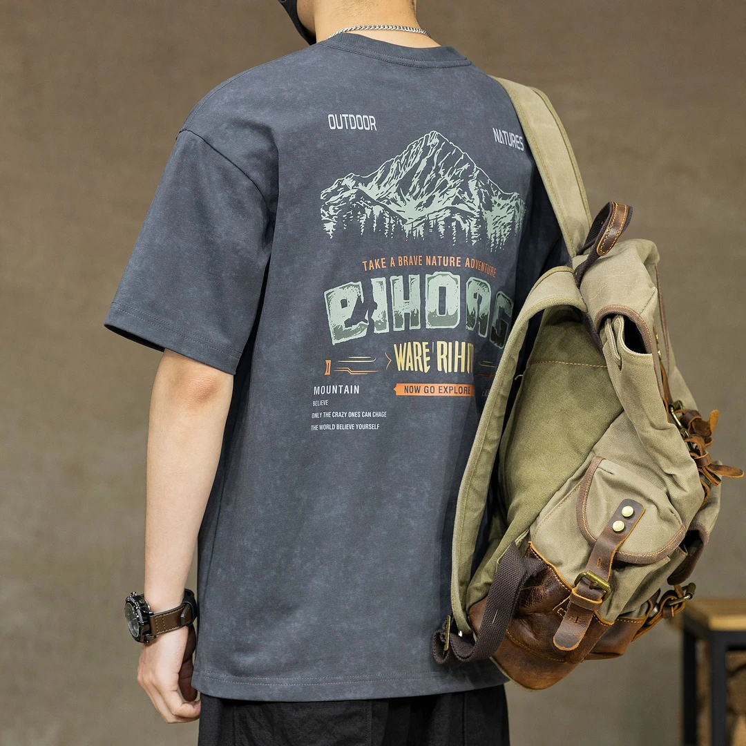 美式重磅300g短袖t恤男士夏季新款潮牌宽松休闲纯棉印花半袖体恤T