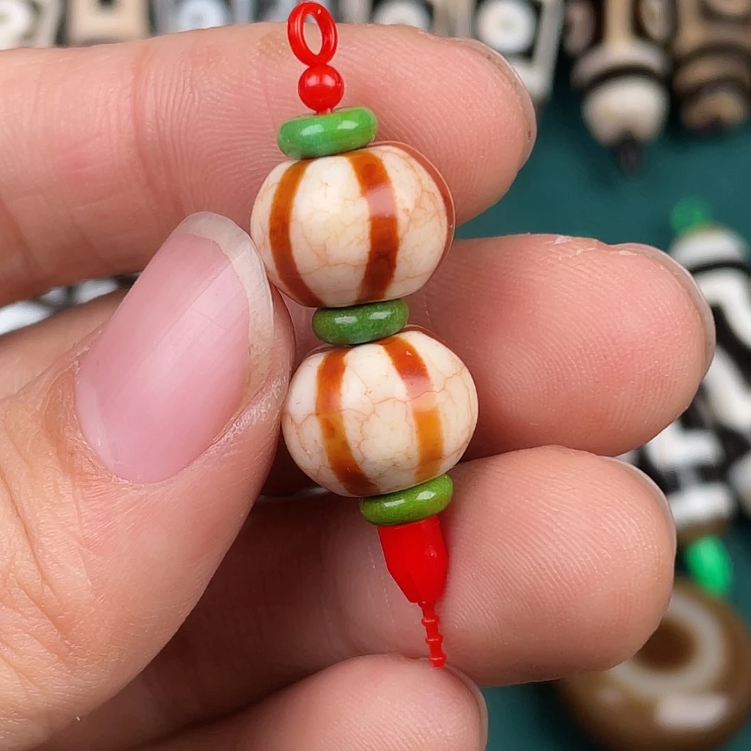 玛瑙/玉髓裸珠南瓜珠