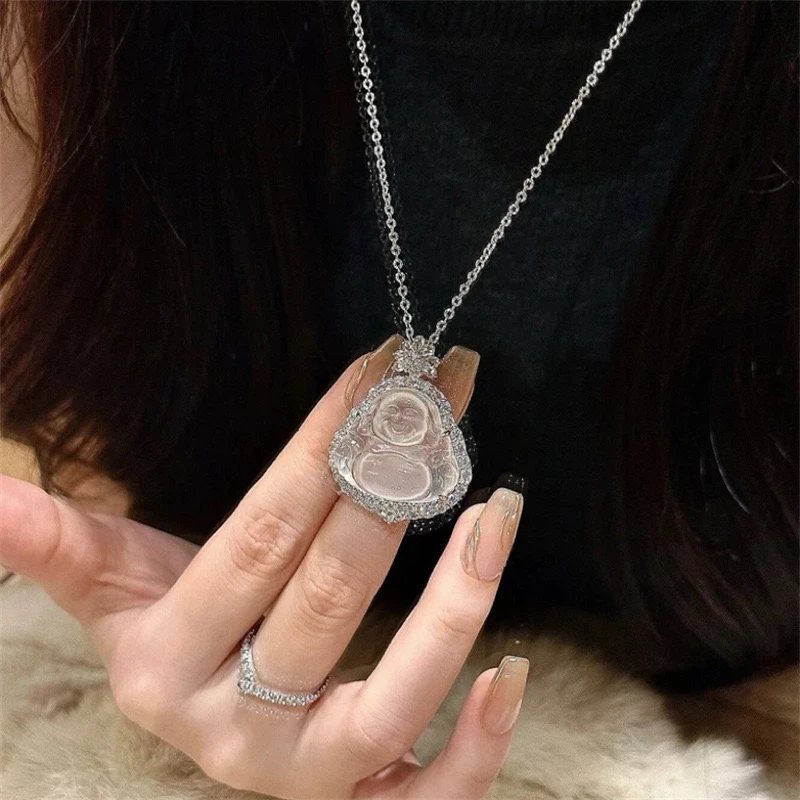 清透.新中式大肚佛公项链K179