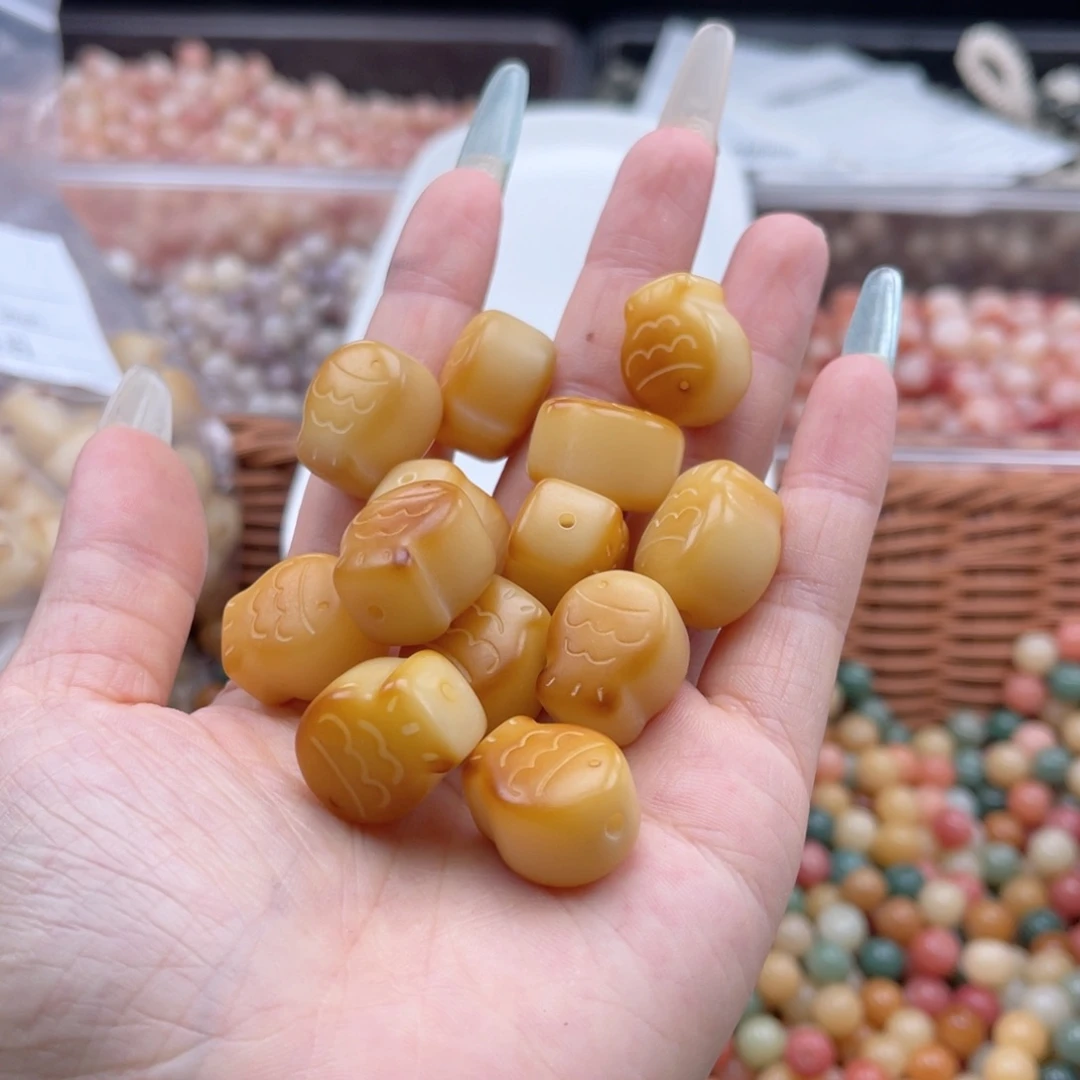 白玉菩提吊坠q16-17mm/5+1颗鱼饼