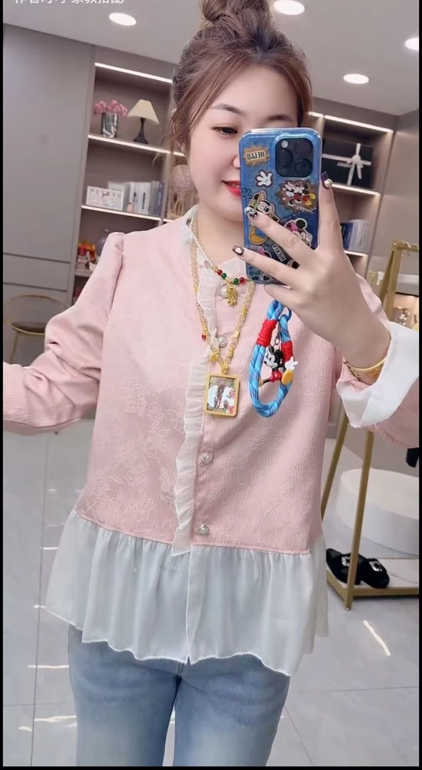 乐瑶家提花刺绣小香风外套大码显瘦小衫