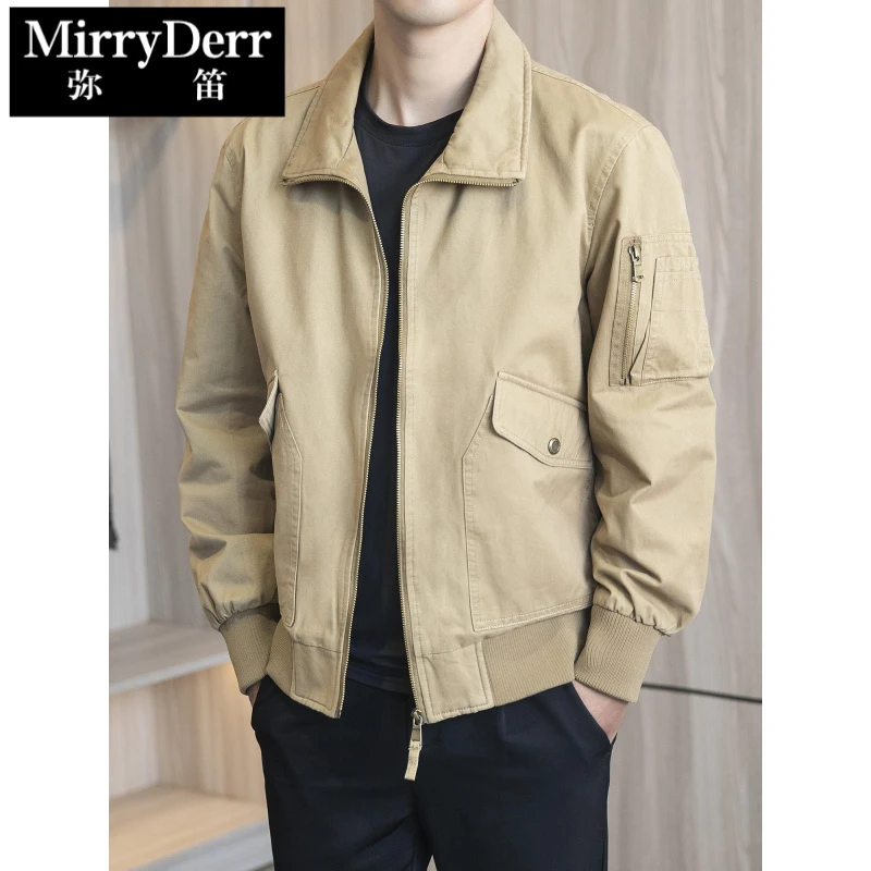 潮宽松外套帅气短款百搭拉炼上衣时尚新款秋冬季舒适休闲夹克男士