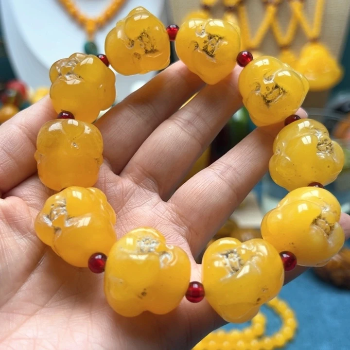 琥珀未镶嵌颈饰手串