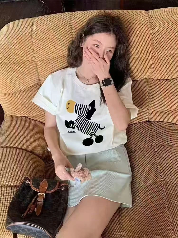 【暖暖专属】潮品潮品260克女款时尚百搭落肩短袖T恤