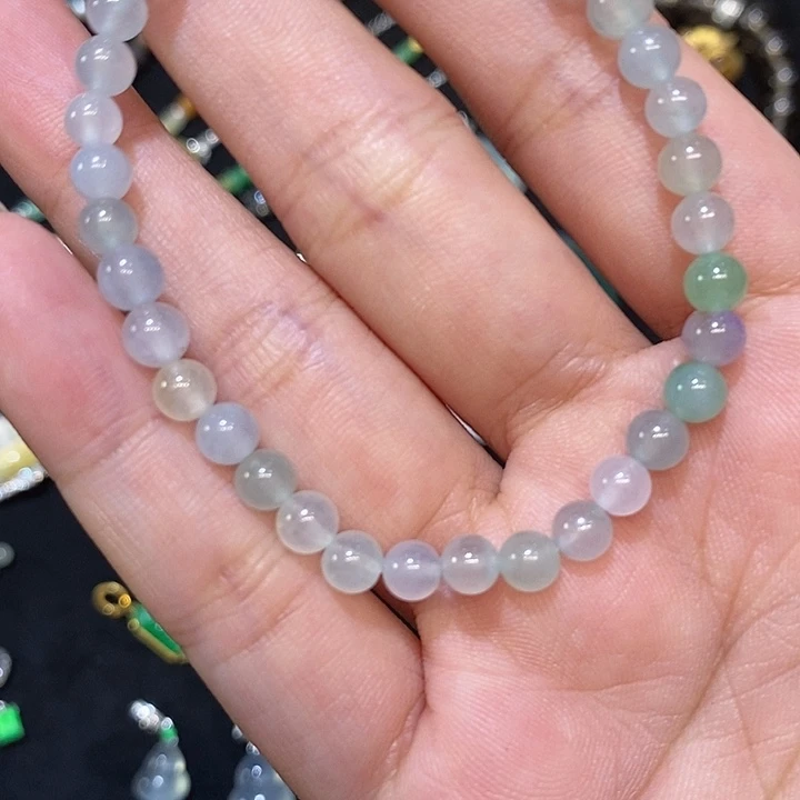 未镶嵌手链翡翠冰种马卡龙手串