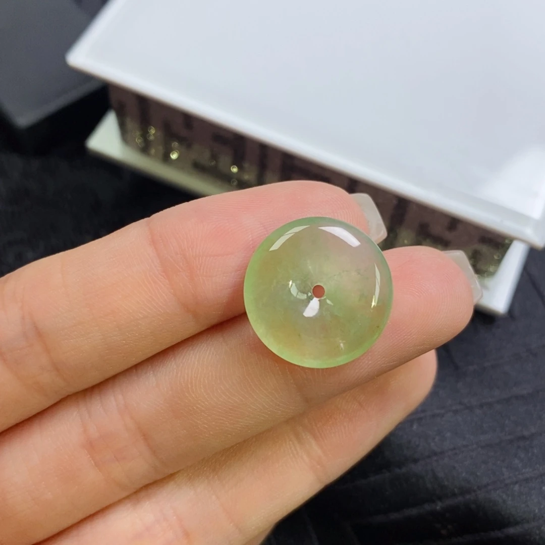 翡翠裸石高冰平安扣