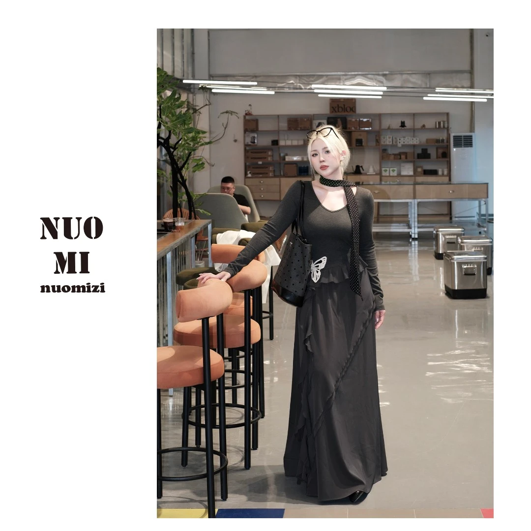 ZOZ糯米子[蝶惑]韩系连衣裙初秋休闲气质时尚小众设计感百搭裙子