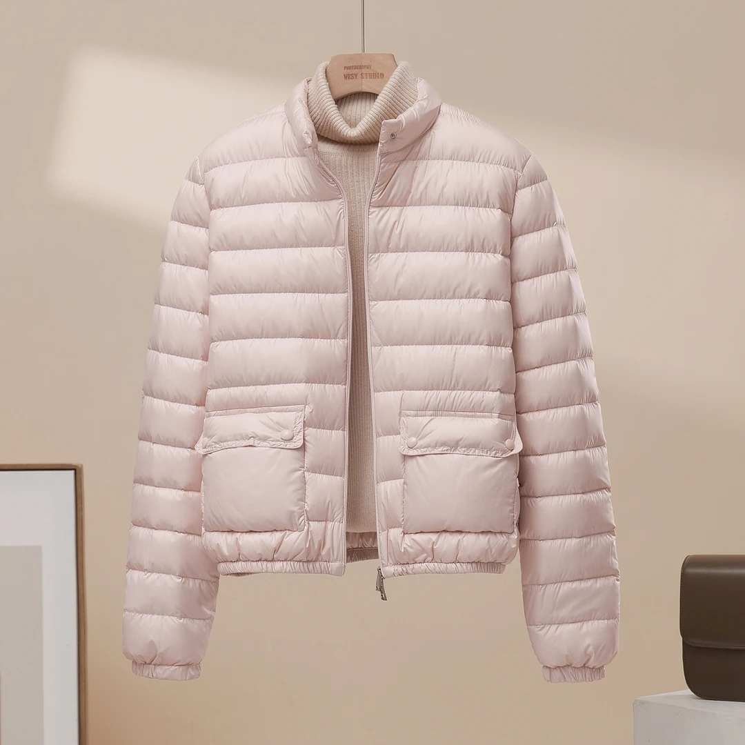 2025秋冬女士轻薄羽绒服短款修身百搭简约气质通勤保暖90绒外套潮