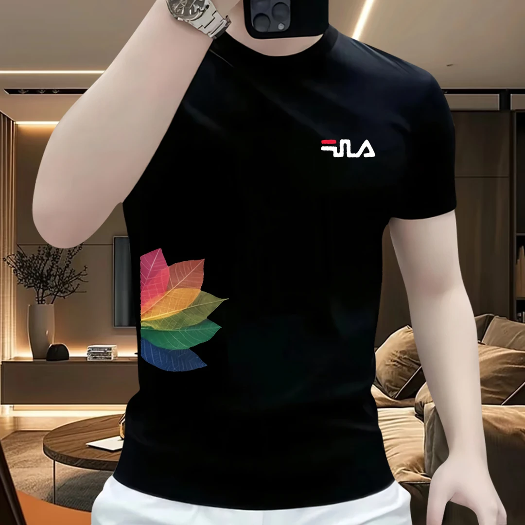 男t恤短袖2025夏季新款100%纯棉休闲半袖潮流印花大码高级感男装