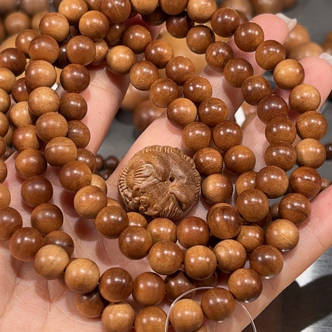 D***森檀香木手串/手链全品沉水0.8✖️108颗多圈加醒狮一颗
