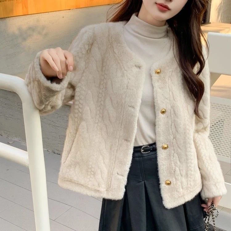 【直播链接】气质外套女宽松加厚小香风韩版百搭洋气毛上衣秋冬季