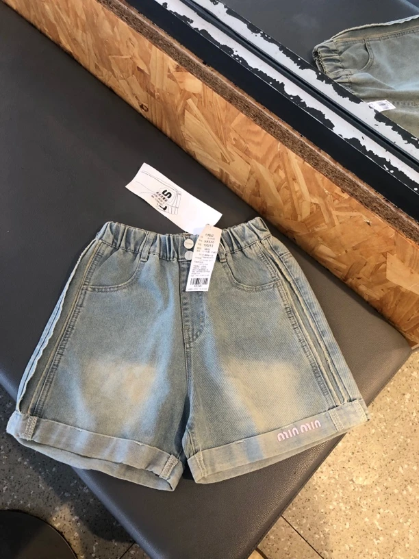 2025夏季新款韩系女童百搭棉牛仔韩系显高显瘦短裤10-15