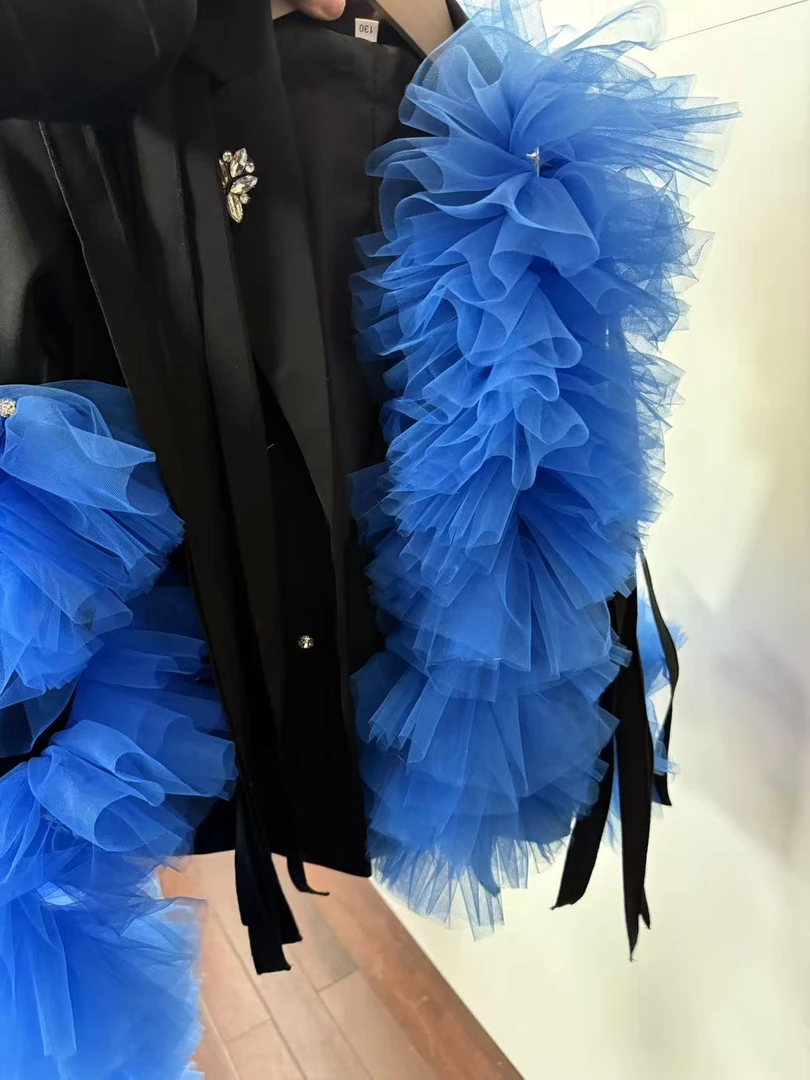 黑色条条儿童潮服走秀潮服儿童演出服