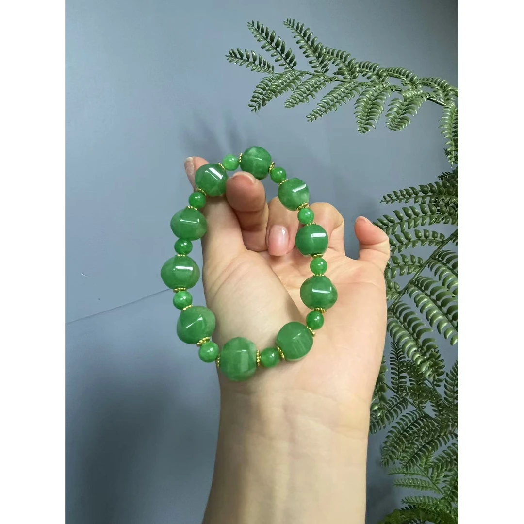 翡翠设计款14k南瓜手链