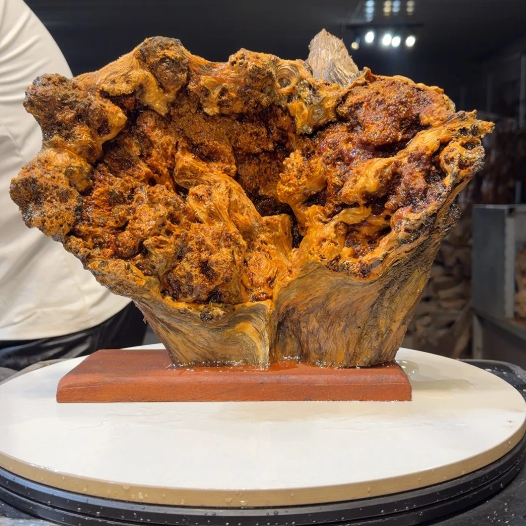 风***！木王一刀琥珀木摆件132