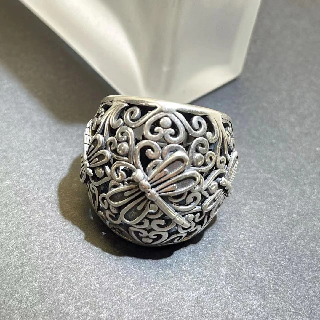 925银戒指 （老银工厂5号店）Z16 精品时尚蜻蜓戒指