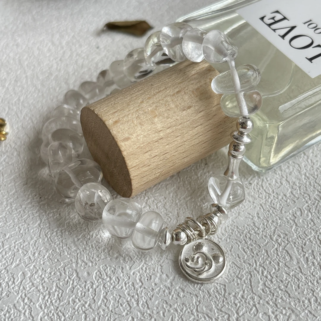 925银仿水晶银制品 6831小糖豆米奇手链