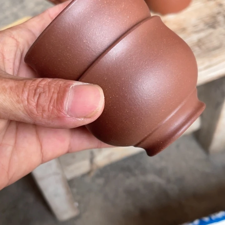 茶杯紫砂底槽青主人杯一对容量100cc