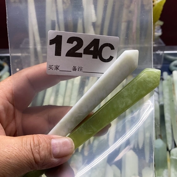 透闪石-蛇纹石玉发饰未镶嵌嗝