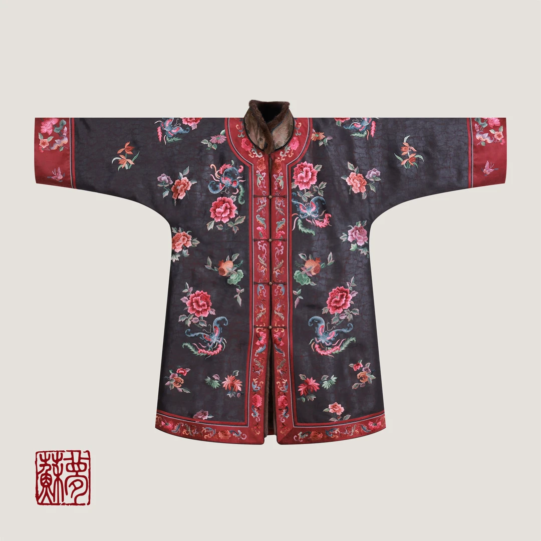 蘇夢【皇后同款复刻】重工手绣满绣毛里多穿立领棉衣半大褂0105313