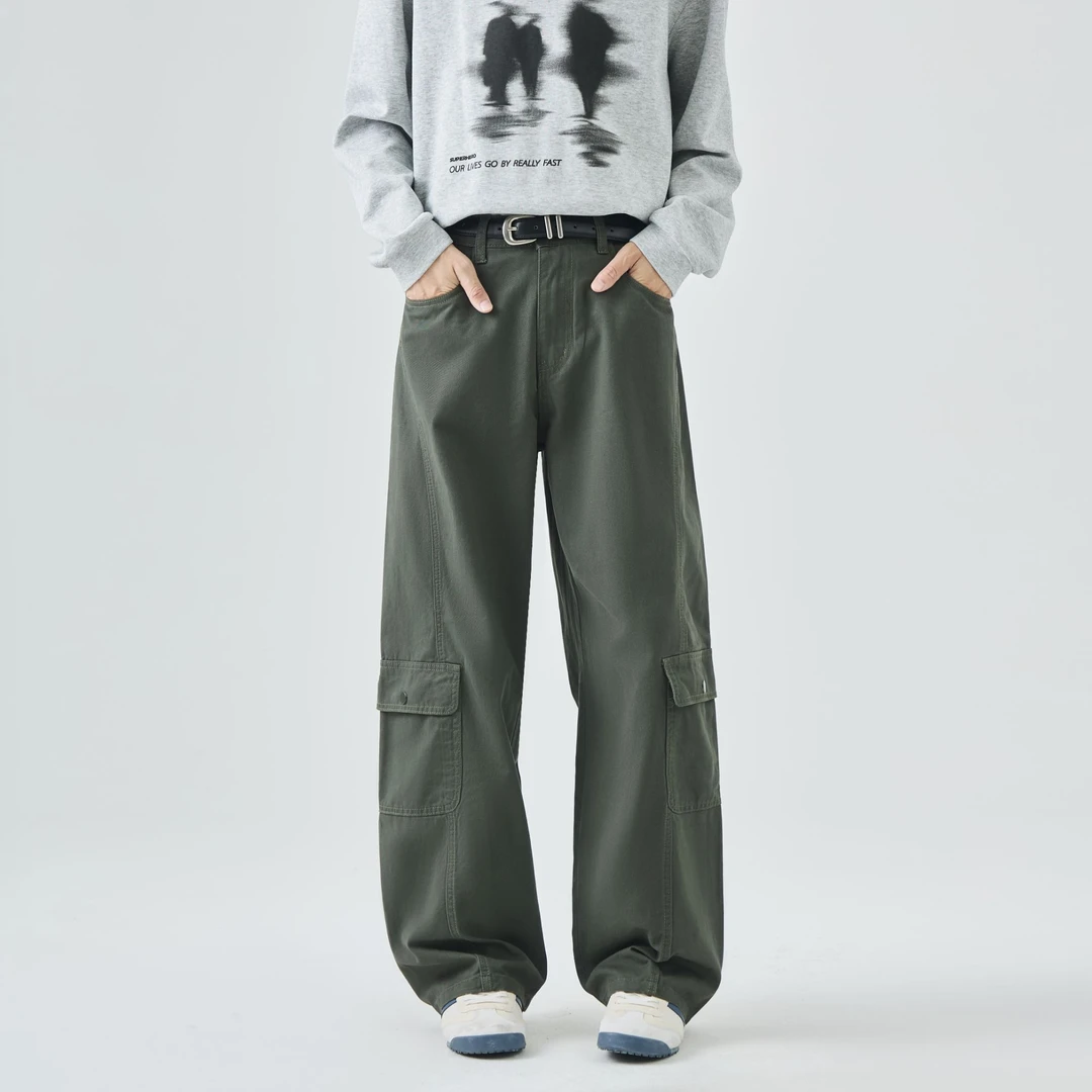 夏季新款美式高街百搭工装裤子男女情侣同款潮牌宽松阔腿休闲长裤